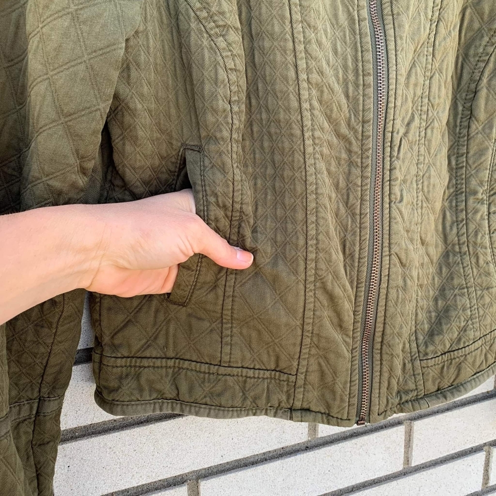 Anthropologie Olive Bomber Jacket - Picture 5 of 10